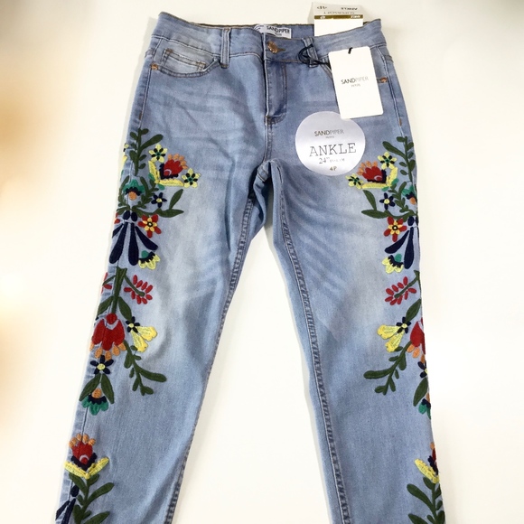 sandpiper embroidered jeans